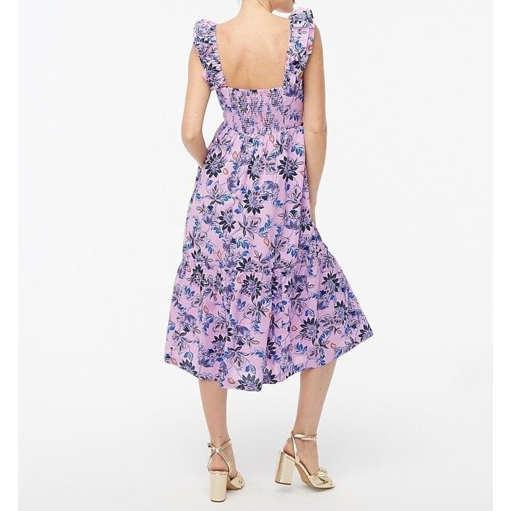 J Crew Factory Women’s Square Neck Midi Floral Dress Size 10 - Picture 3 of 6